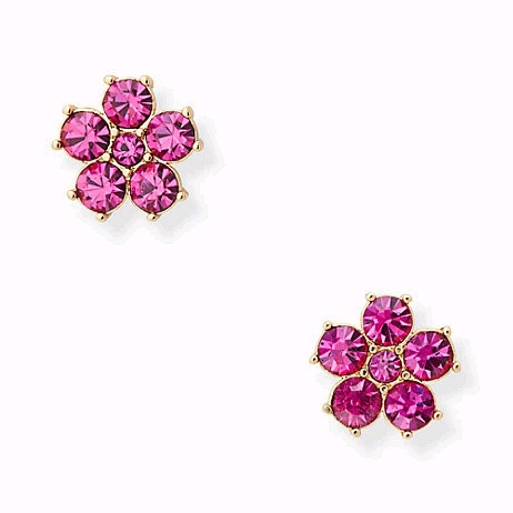 NEW Kate Spade Flower Stud Earrings- Deep Magenta
